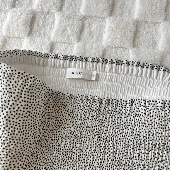 ALC Black and White Smocked Bubble Mini Skirt - Picture 4 of 10